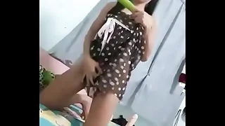 Asian June masturbates on webcam